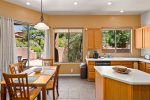 The kitchen has a dining table that seats 4 for planning your Sedona adventures over a sunny breakfast